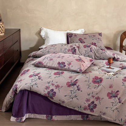 Set di biancheria da letto in garza di cotone ispirata alla natura (4 pezzi)