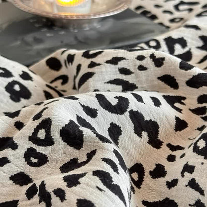 Set di biancheria da letto in cotone naturale con stampa leopardata (4 pezzi)