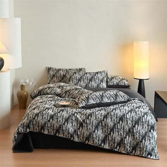 Set di biancheria da letto in cotone naturale Ink Wash (4 pezzi)