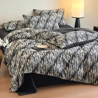 Set di biancheria da letto in cotone naturale Ink Wash (4 pezzi)