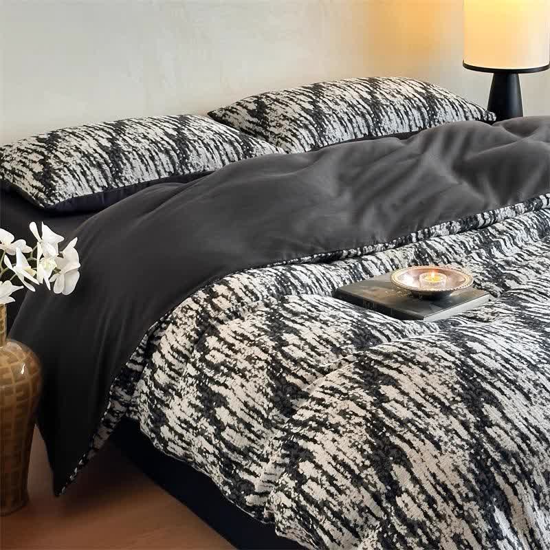 Set di biancheria da letto in cotone naturale Ink Wash (4 pezzi)
