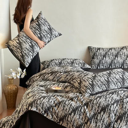 Set di biancheria da letto in cotone naturale Ink Wash (4 pezzi)