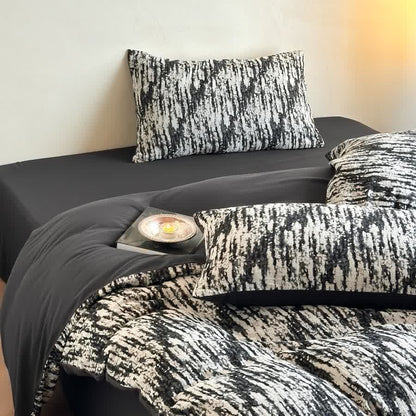 Set di biancheria da letto in cotone naturale Ink Wash (4 pezzi)