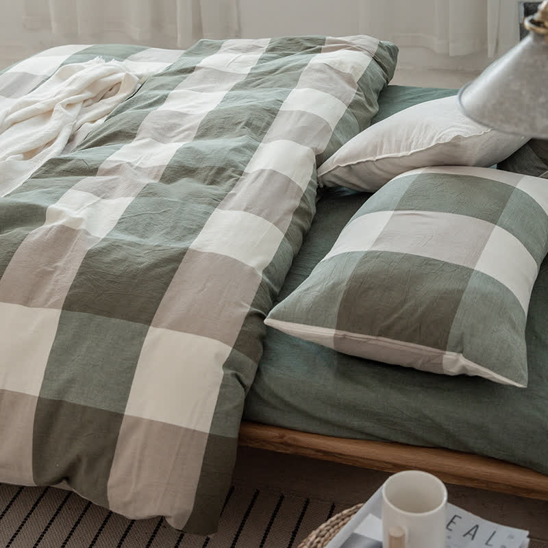 Set di biancheria da letto per dormitorio con copripiumino in stile semplice - image 2
