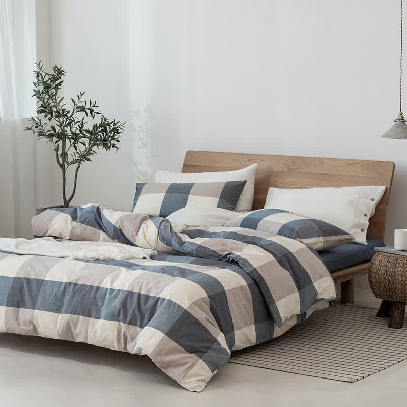 Set di biancheria da letto per dormitorio con copripiumino in stile semplice - image 7
