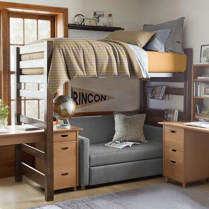 Set di biancheria da letto per dormitorio con copripiumino in cotone a quadri - image 15