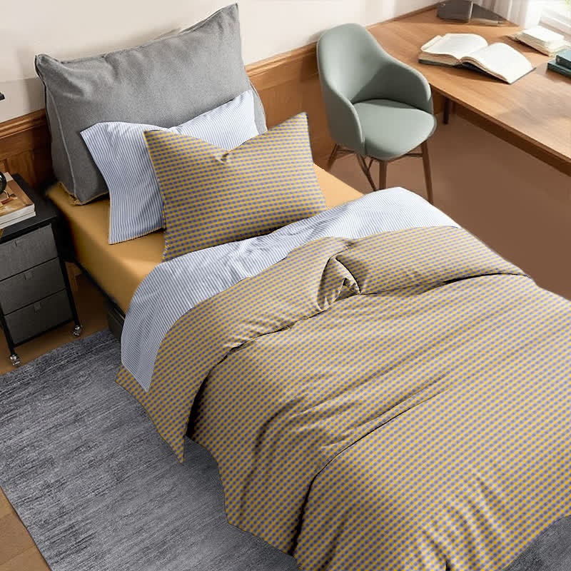 Set di biancheria da letto per dormitorio con copripiumino in cotone a quadri - image 16