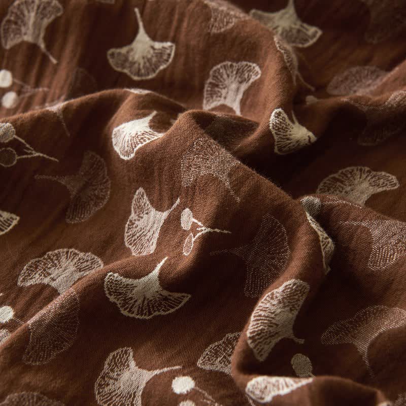 Copriletto in cotone naturale Ginkgo Biloba ispirato alla natura - image 21