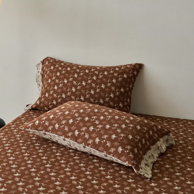 Copriletto in cotone naturale Ginkgo Biloba ispirato alla natura - image 20