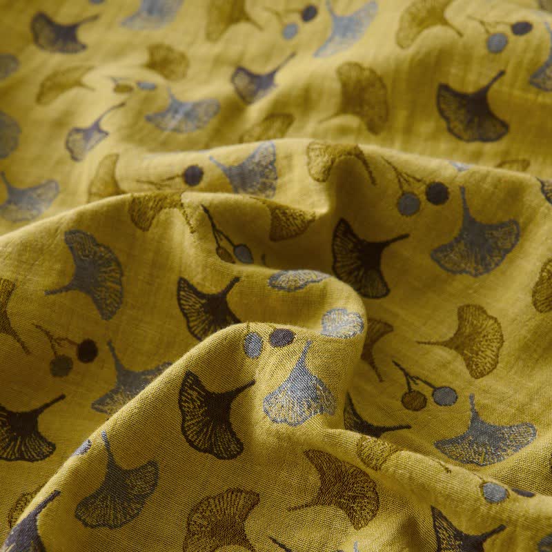 Copriletto in cotone naturale Ginkgo Biloba ispirato alla natura - image 13