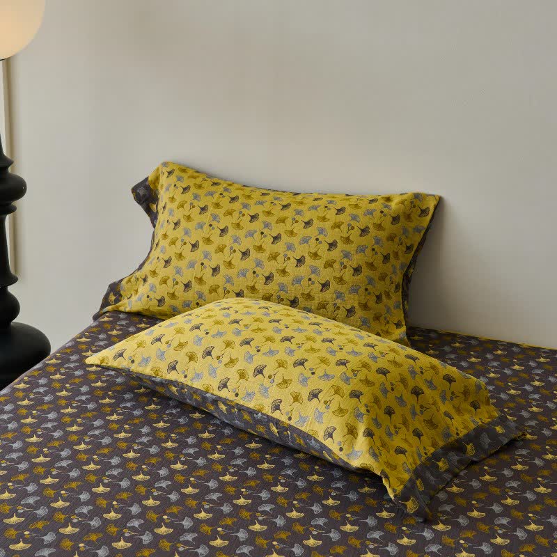 Copriletto in cotone naturale Ginkgo Biloba ispirato alla natura - image 24