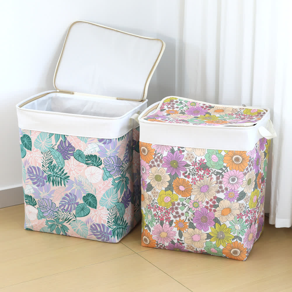 Borsa portaoggetti con cerniera a forma di foglia floreale - image 1