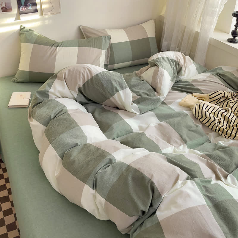 Set di biancheria da letto per dormitorio con copripiumino in stile semplice - image 3