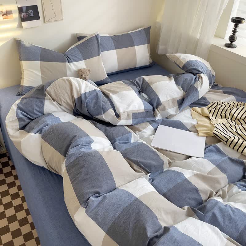 Set di biancheria da letto per dormitorio con copripiumino in stile semplice - image 6