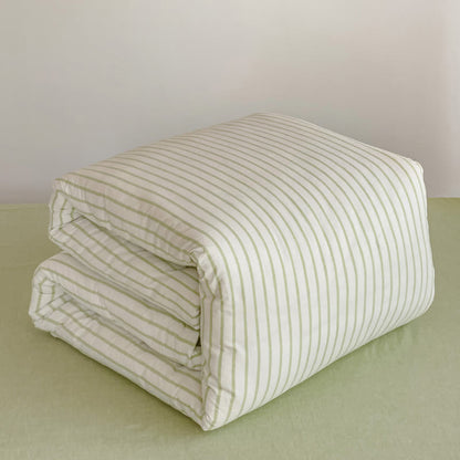 Set di biancheria da letto minimalista a righe in cotone per dormitorio - image 5