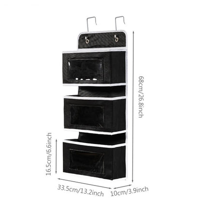 Organizzatore di stoccaggio multistrato sospeso per dormitorio - Nero - 3 pezzi - 33.5cm x 10cm x 68cm - image 14