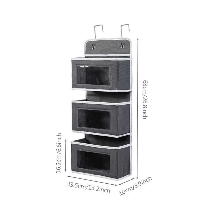 Organizzatore di stoccaggio multistrato sospeso per dormitorio - Grigio scuro - 3 pezzi - 33.5cm x 10cm x 68cm - image 18