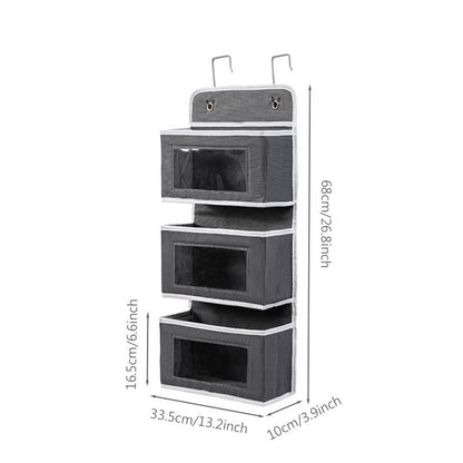 Organizzatore di stoccaggio multistrato sospeso per dormitorio - Grigio scuro - 3 pezzi - 33.5cm x 10cm x 68cm - image 18