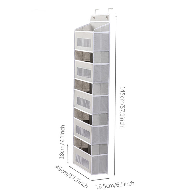 Organizzatore di stoccaggio multistrato sospeso per dormitorio - Grigio chiaro - 3 pezzi - 45cm x 16.5cm x 145cm - image 12