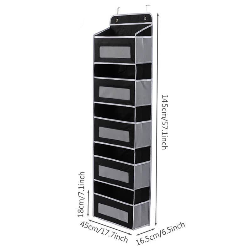 Organizzatore di stoccaggio multistrato sospeso per dormitorio - Nero - 3 pezzi - 45cm x 16.5cm x 145cm - image 15