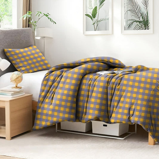 Set di biancheria da letto in cotone a quadri per dormitorio - image 1