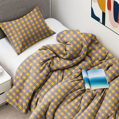 Set di biancheria da letto in cotone a quadri per dormitorio - image 2