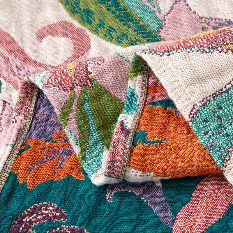 Coperta con nappe in garza di cotone a forma di fiore - image 4
