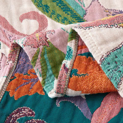 Coperta con nappe in garza di cotone a forma di fiore - image 4