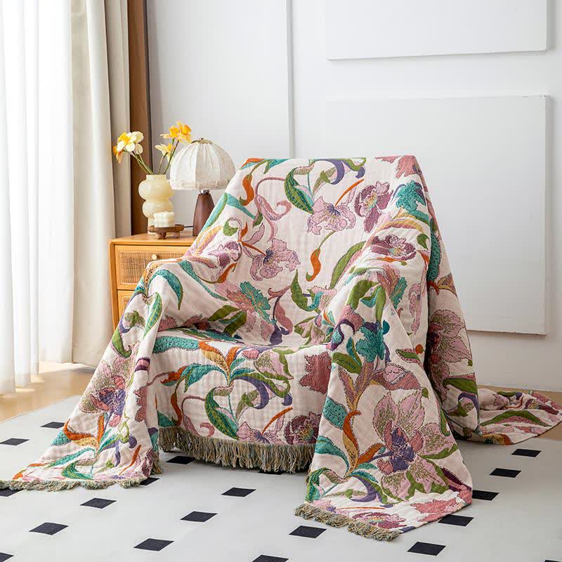 Coperta con nappe in garza di cotone a forma di fiore - image 2