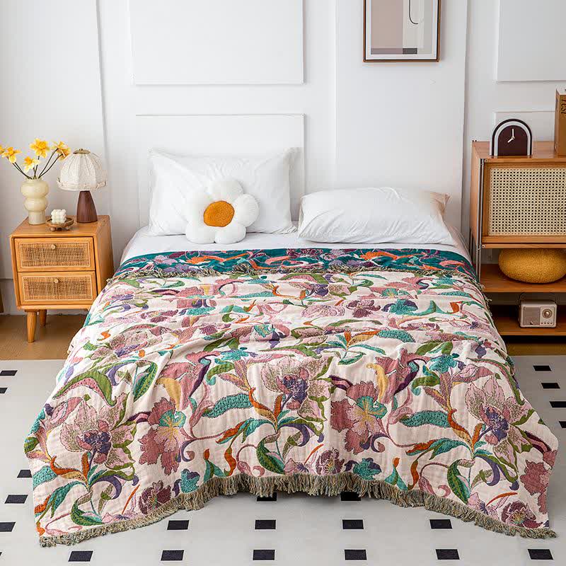 Coperta con nappe in garza di cotone a forma di fiore - image 3