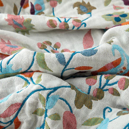Coperta in cotone con foglie floreali artistiche bohémien - image 4