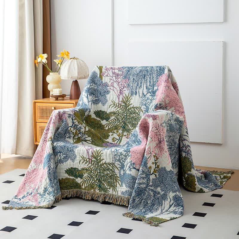 Coperta in garza di cotone Woodland con nappe - image 3