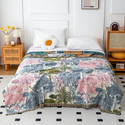 Coperta in garza di cotone Woodland con nappe - image 4
