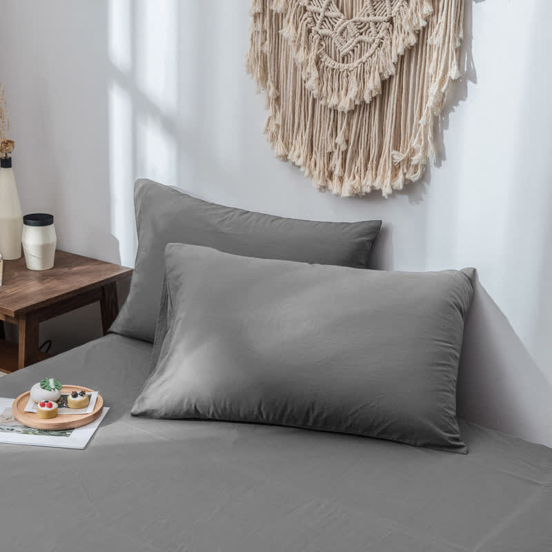Federe semplici in morbido cotone (2 pezzi) - Grigio - 48 cm x 74 cm - image 1