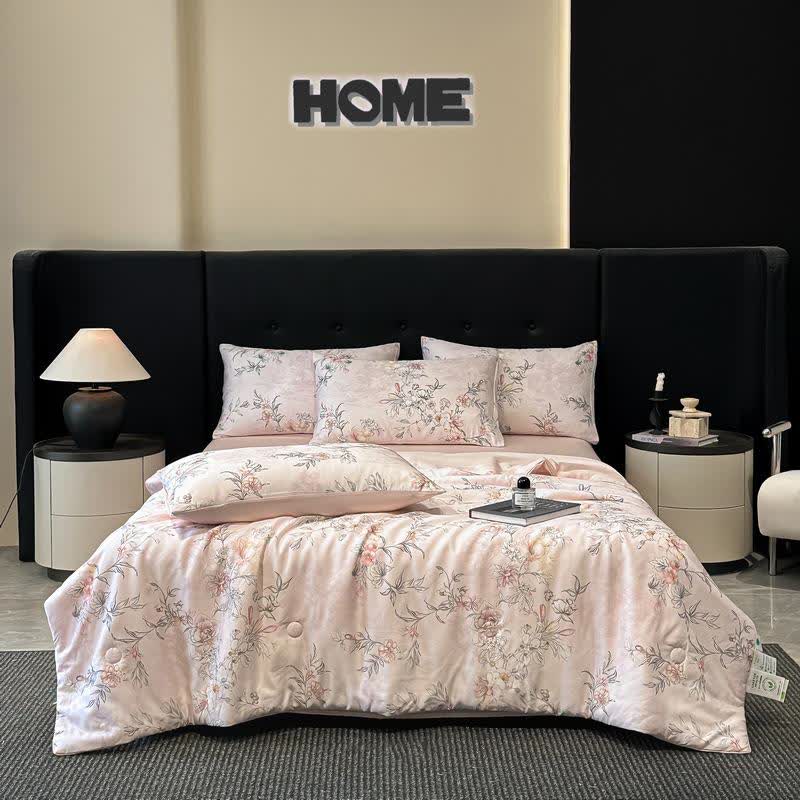 Trapunta naturale setosa con stampa di rose - Rosa - Set di biancheria da letto - Matrimoniale Grande - image 8