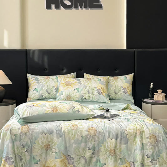 Trapunta naturale setosa con stampa a margherita - Set di biancheria da letto - Matrimoniale Grande - image 1
