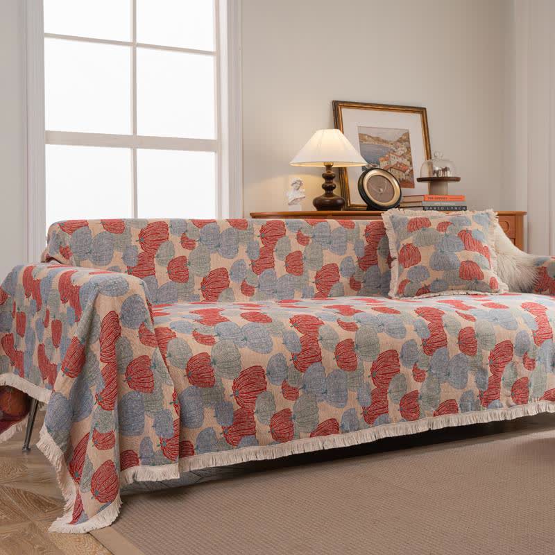 Copridivano vintage in jacquard con motivo a zucca - image 3