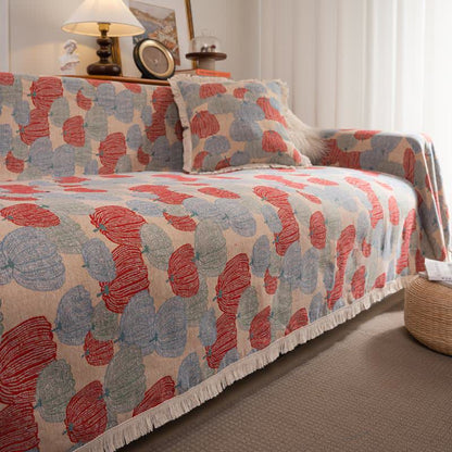 Copridivano vintage in jacquard con motivo a zucca - image 5