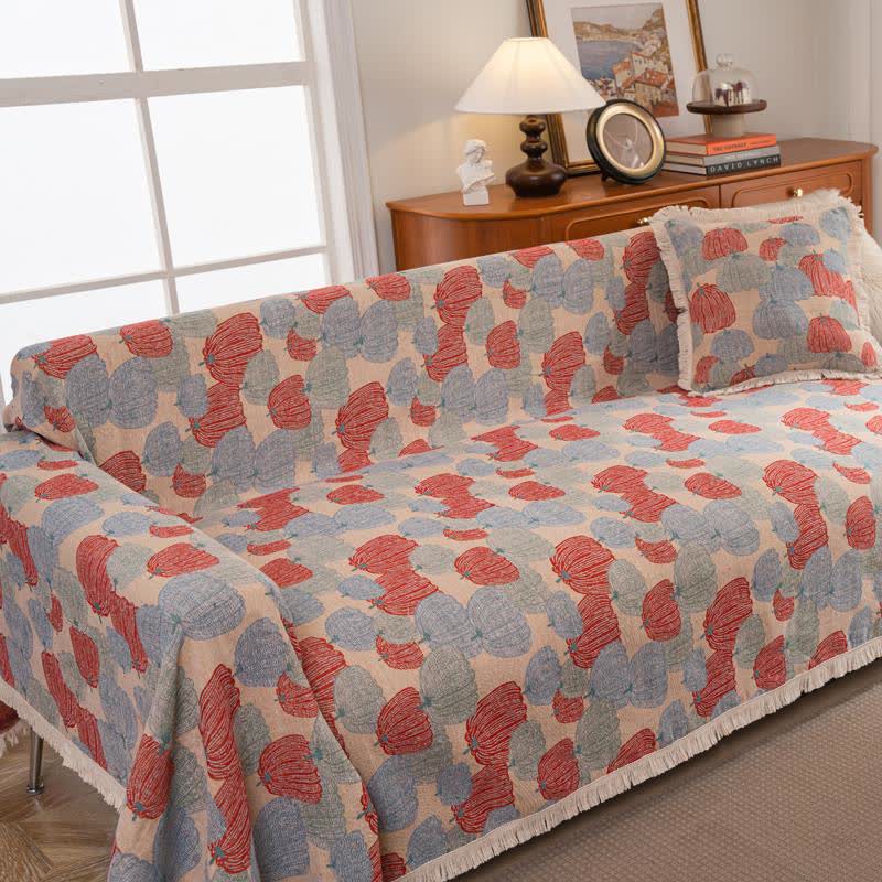 Copridivano vintage in jacquard con motivo a zucca - image 4