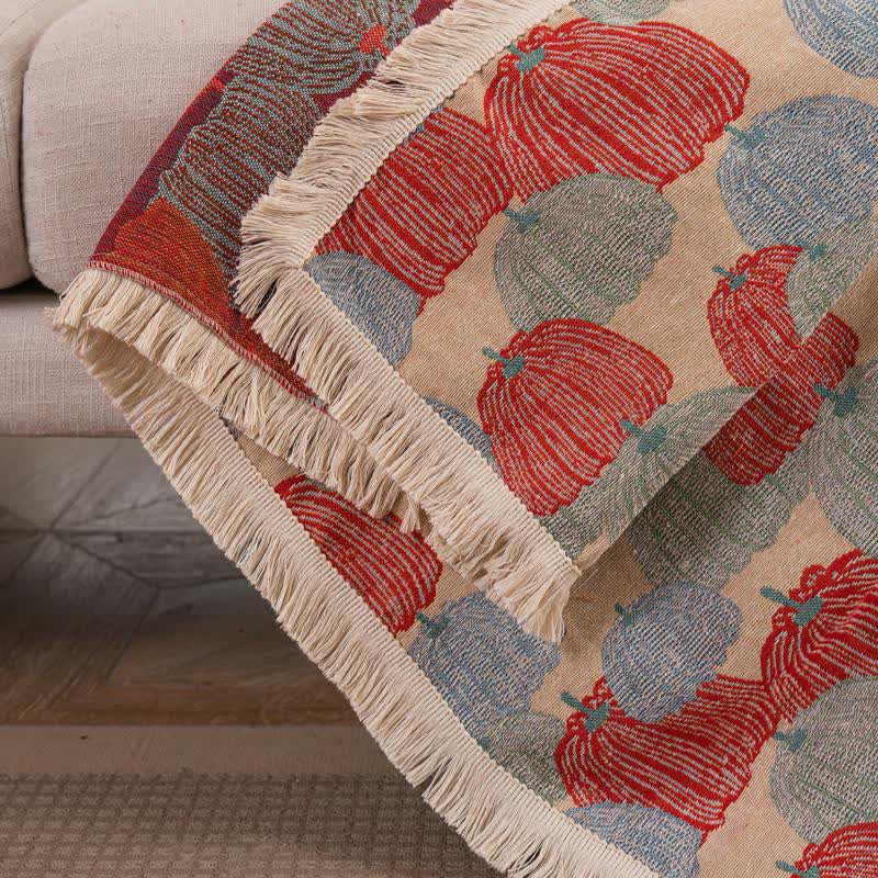 Copridivano vintage in jacquard con motivo a zucca - image 8