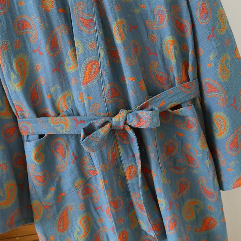 Kimono giapponese in garza di cotone Paisley - image 3