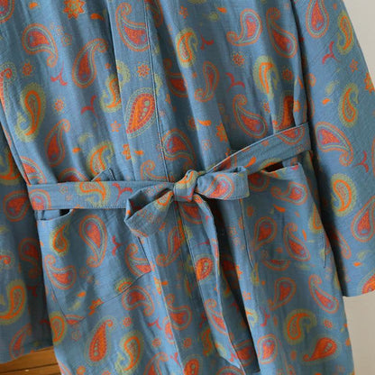 Kimono giapponese in garza di cotone Paisley - image 3