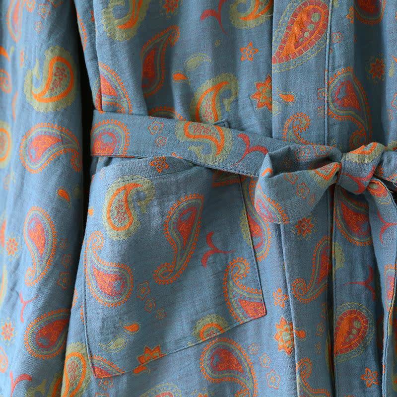 Kimono giapponese in garza di cotone Paisley - image 4