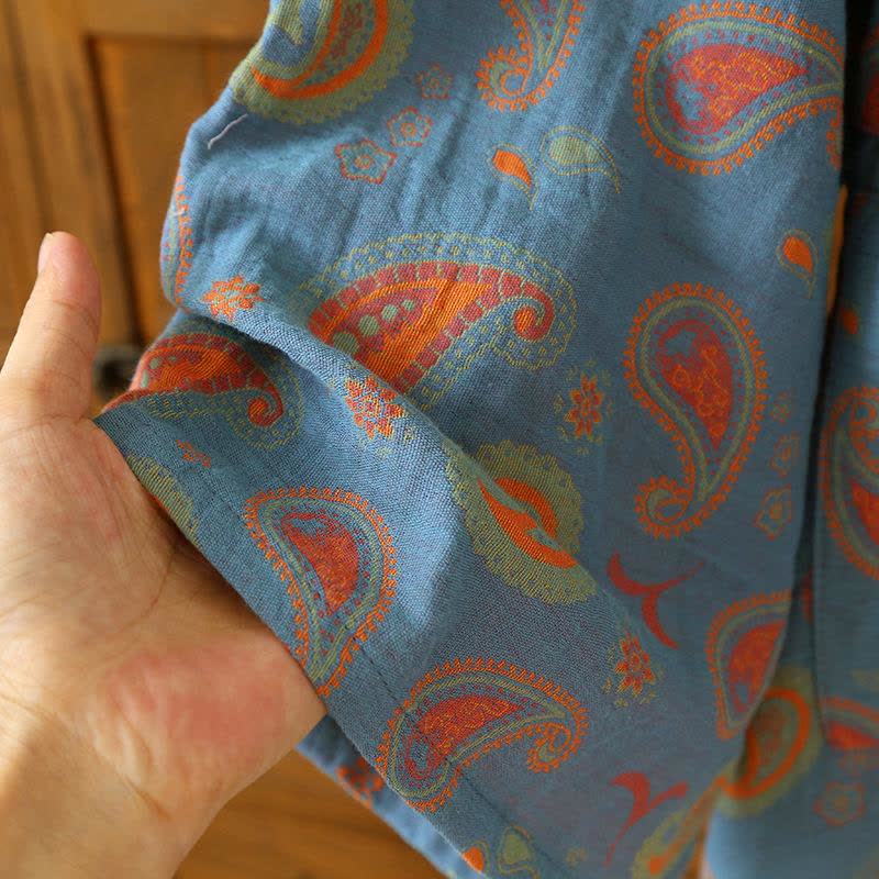 Kimono giapponese in garza di cotone Paisley - image 8