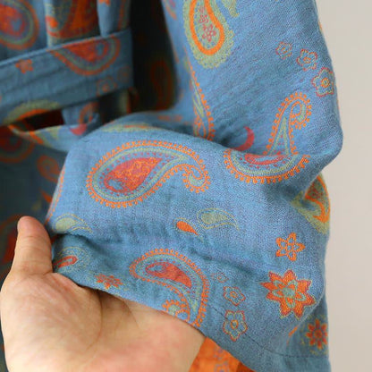 Kimono giapponese in garza di cotone Paisley - image 7