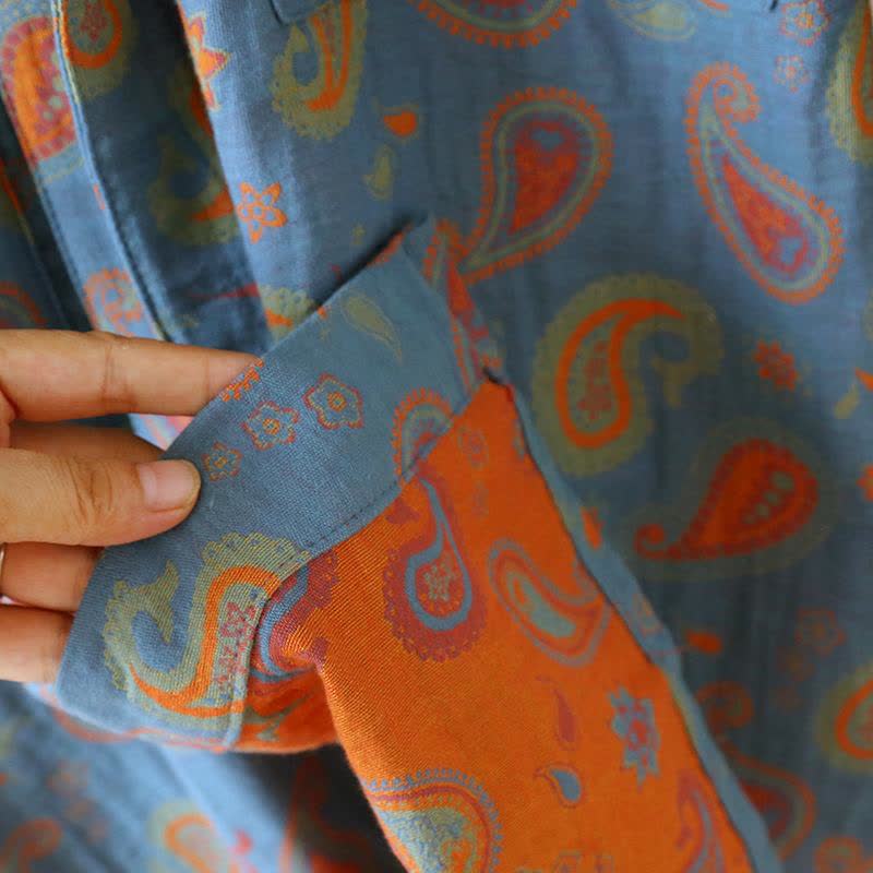 Kimono giapponese in garza di cotone Paisley - image 6