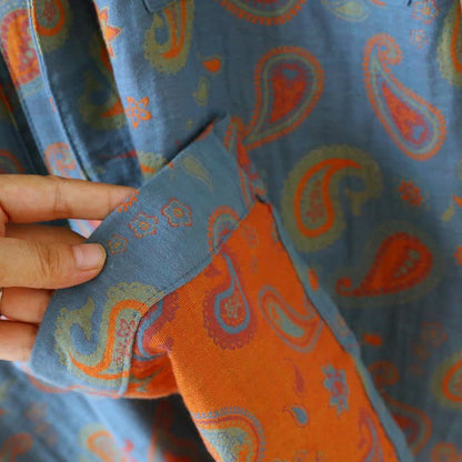 Kimono giapponese in garza di cotone Paisley - image 6