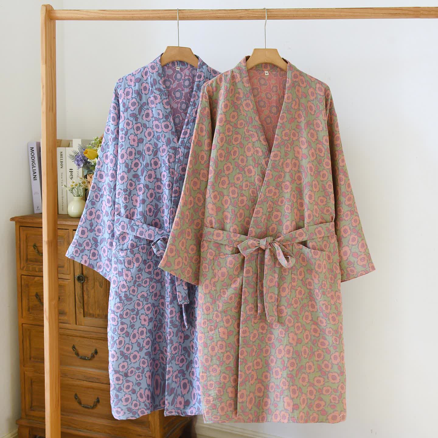 Kimono giapponese in cotone Begonia - image 2