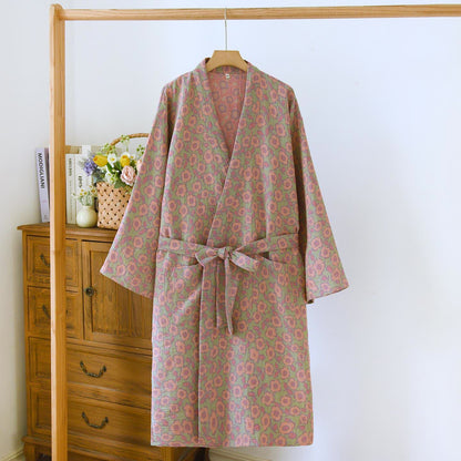 Kimono giapponese in cotone Begonia - Verde - L - image 13