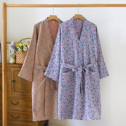 Kimono giapponese in cotone Begonia - image 1